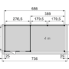 Vuren Topvision Bosuil, 300 x 300 en luifel 400 cm, onbehandeld.
