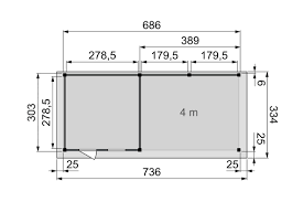 Vuren Topvision Bosuil, 300 x 300 en luifel 400 cm, onbehandeld.