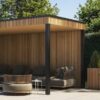 Strak tuinhuis Box-Thermo Wood in diverse standaard maten