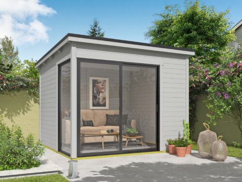 Blokhut Julia 295x295 Gespoten Platinum Grey