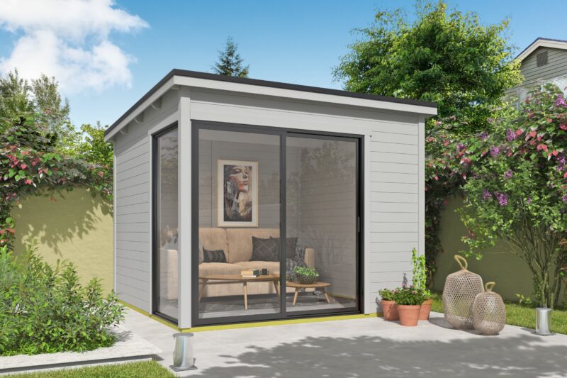 Blokhut Julia 295x295 Gespoten Platinum Grey