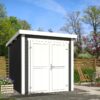 Blokhut Sara 200x250 Gespoten Carbon Grey-Wit