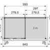Vuren Topvision Bosuil, 300 x 300 en luifel 300 cm, onbehandeld.