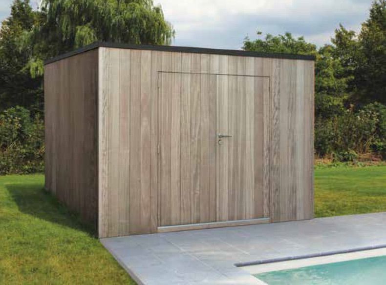 Goedkooptuinhuis Box Iroko 1 Strak tuinhuis Box-Iroko in diverse standaard maten