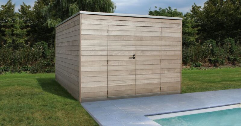 Goedkooptuinhuis Box Iroko Strak tuinhuis Box-Iroko in diverse standaard maten