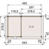 Vuren Topvision Kiekendief, 200 x 300 en luifel 300 cm, onbehandeld.