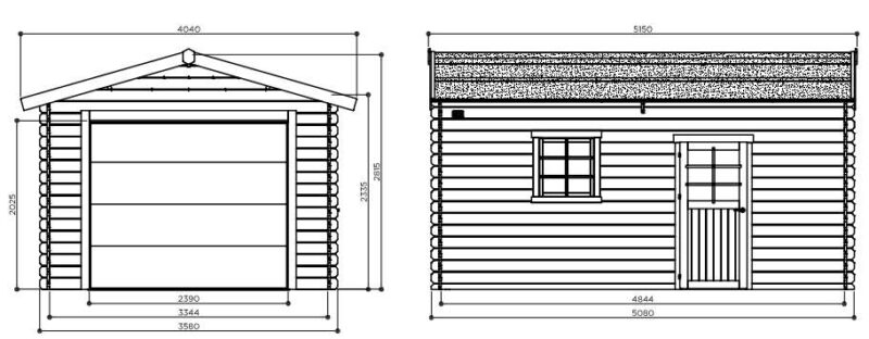 Goedkooptuinhuis garage s8330 Garage Traditional - S8330