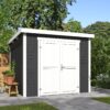 Blokhut Mila 250x250 Gespoten Carbon Grey-Wit