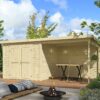 Blokhut met overkapping Lars 500x250 onbehandeld vuren