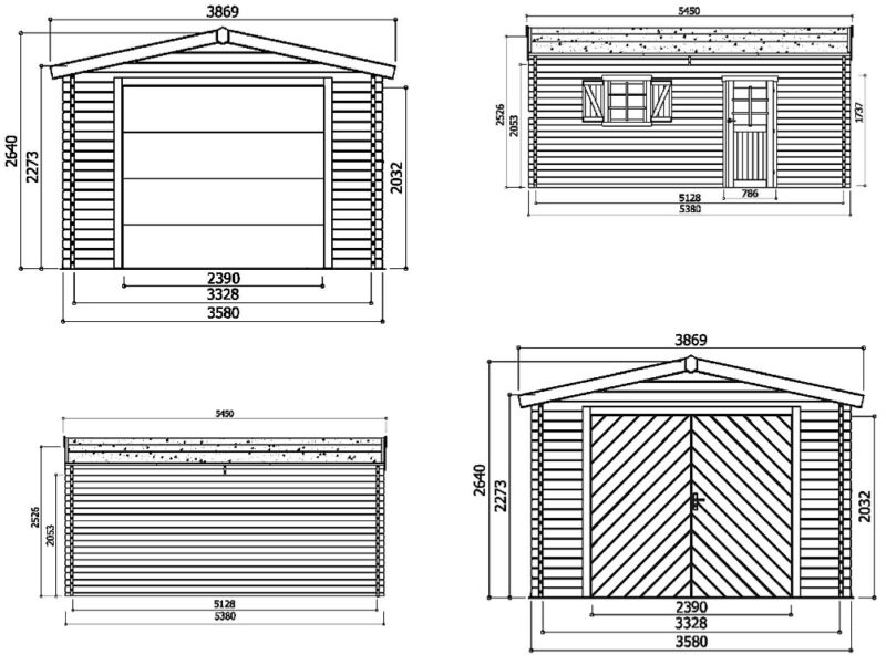 S8944 houten garage Garage - S8944