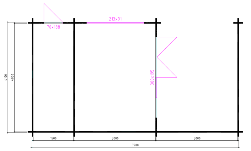W4x3+3A - Grondplan Wolfskap W4x3+3A