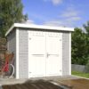 Blokhut Mila 250x200 Gespoten Platinum Grey-Wit