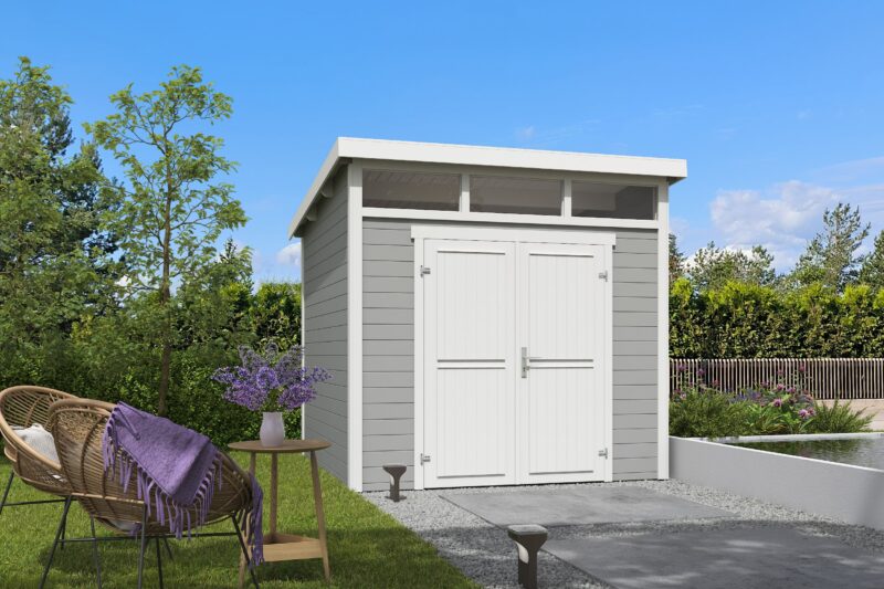 Blokhut Kibo 3 250x250 Gespoten Platinum Grey-Wit
