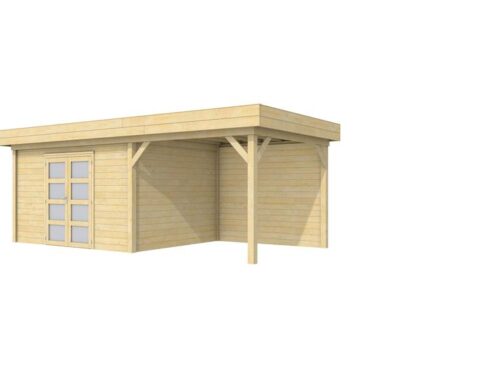 Vuren Topvision Parelhoen, 400 x 300 en luifel 300 cm, onbehandeld.