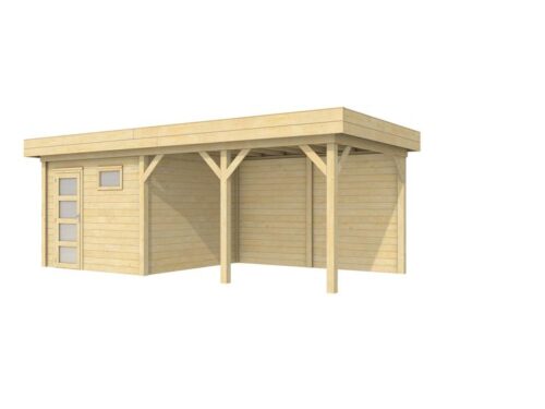 Vuren Topvision Tapuit, 300 x 300 en luifel 400 cm, onbehandeld.