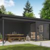 Blokhut met overkapping Julia 295x295 Carbon Grey