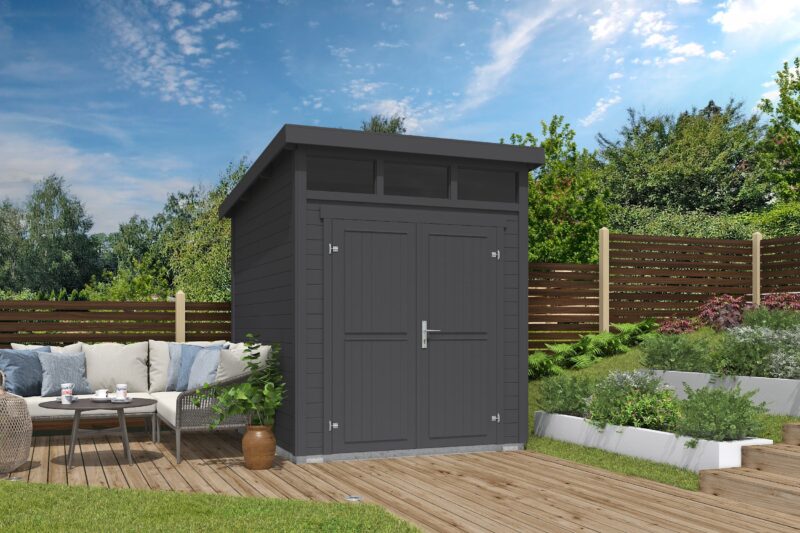 Blokhut Kibo 2 200x250 Gespoten Carbon Grey
