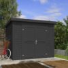 Blokhut Mila 250x200 Gespoten Carbon Grey
