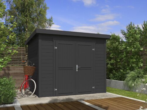 Blokhut Mila 250x200 Gespoten Carbon Grey