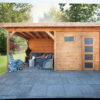Douglas Topvision Raaf, 298 x 298 en luifel 400 cm, onbehandeld.