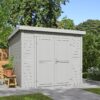 Blokhut Mila 250x250 Gespoten Platinum Grey
