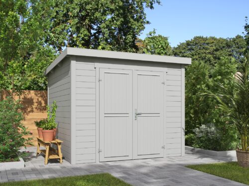 Blokhut Mila 250x250 Gespoten Platinum Grey
