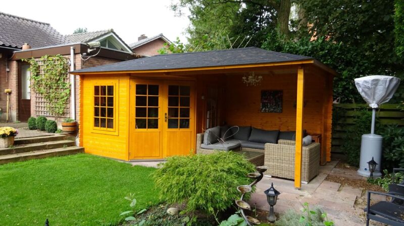 tuinhuis met overkapping 3055 z 1 Blokhut 3055Z