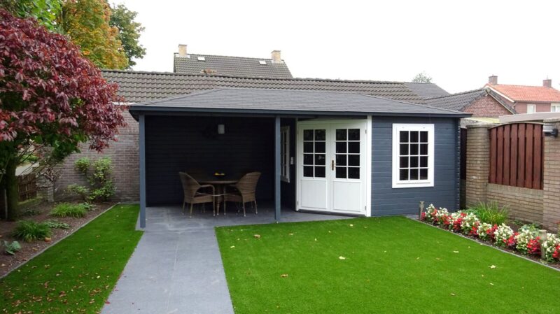 tuinhuis met overkapping 3055 z 2 Blokhut 3055Z