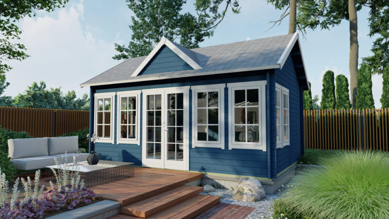 Blokhut - Tuinhuis Clockhouse | 44 mm | vuren onbehandeld