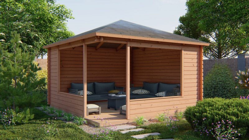 Blokhutprieel - Tuinhuis Marit | 44 mm | vuren onbehandeld
