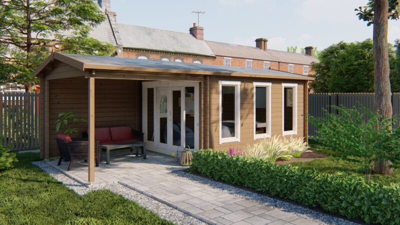 Blokhut - Tuinhuis Skeg | 44 mm | vuren onbehandeld