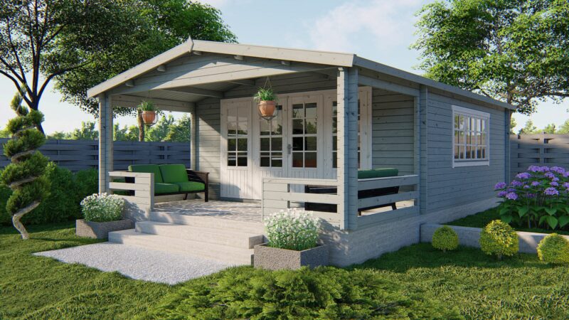 Blokhut - Tuinhuis Wigan | 58 mm | vuren onbehandeld
