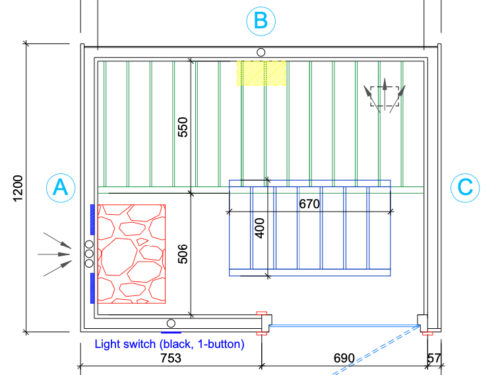 Sauna cabine Lillby S | onbehandeld