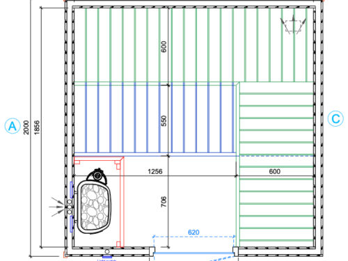 Sauna cabine Lillby L | onbehandeld