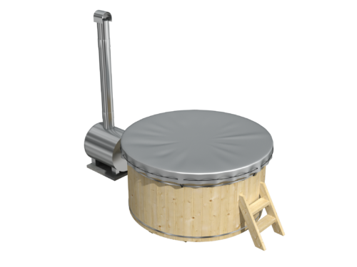 Hottub met externe RVS kachel ø200 cm onbehandeld vuren