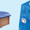 Luxe houten zwembad winterafdekhoes Mambo Beach 355 x 307 x 116 cm
