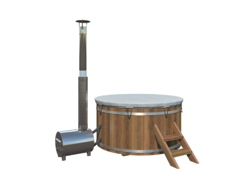 Hottub met externe RVS kachel Ø180 cm Thermowood