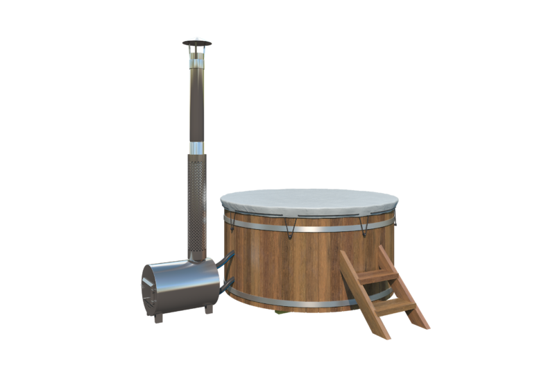 Hottub met externe RVS kachel Ø180 cm Thermowood