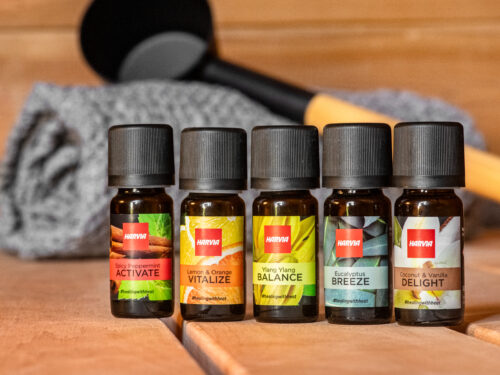 Sauna accessoire Harvia healing met warmtesauna en stoomgeurset