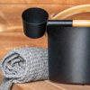 Sauna accessoire Harvia emmer en pollepel staal zwart