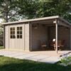 Dora grijs Blokhut - Tuinhuis Dora | 28 mm | vuren onbehandeld