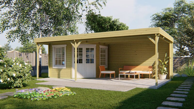 Goedkooptuinhuis Annette 1 Blokhut - Tuinhuis Annette | 40 mm | vuren onbehandeld