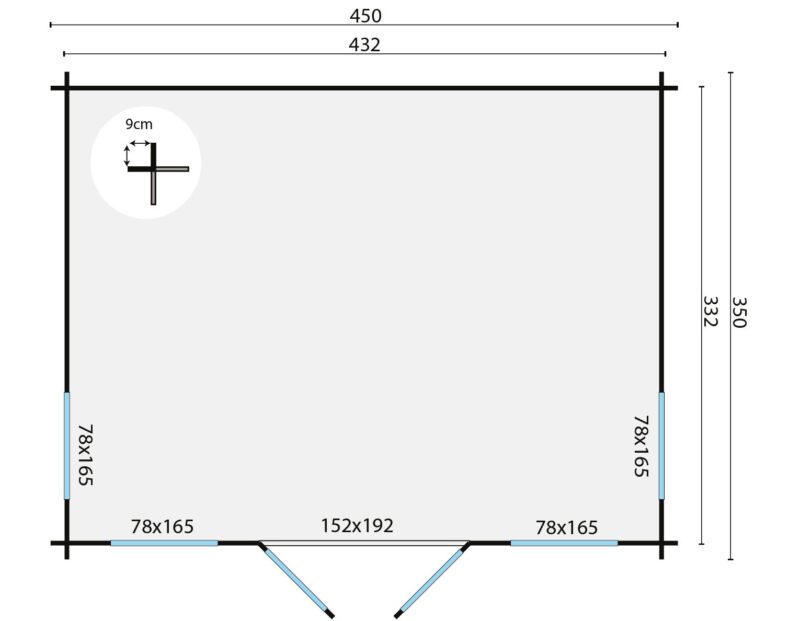 Goedkooptuinhuis Arne 1 Blokhut - Tuinhuis Arne | 28 mm | vuren onbehandeld