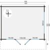Goedkooptuinhuis Blackpool grondplan Blokhut - Tuinhuis Blackpool | 58 mm | vuren onbehandeld