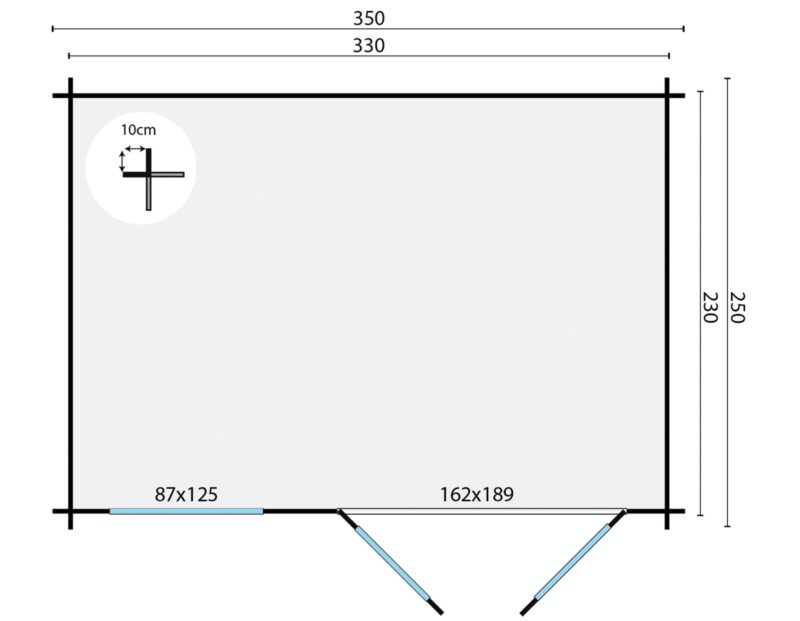 Goedkooptuinhuis Daisy grondplan Blokhut - Tuinhuis Daisy | 40 mm | vuren onbehandeld