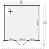 Goedkooptuinhuis Derby grondplan Blokhut - Tuinhuis Derby | 58 mm | vuren onbehandeld