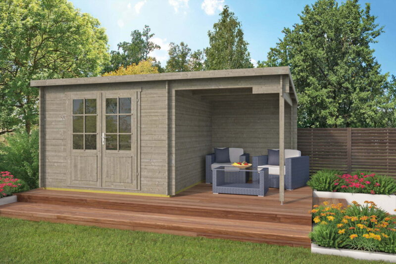 Goedkooptuinhuis Dora 1 Blokhut - Tuinhuis Dora | 28 mm | vuren onbehandeld