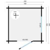 Goedkooptuinhuis Frankie grondplan Blokhut - Tuinhuis Frankie | 40 mm | onbehandeld