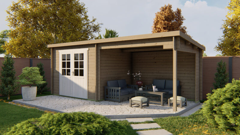 Goedkooptuinhuis Freddy 1 Blokhut - Tuinhuis Freddy | 28 mm | vuren onbehandeld