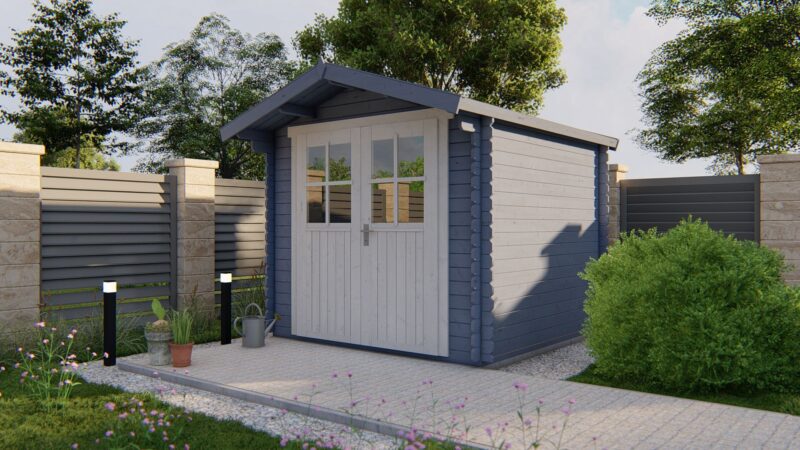 Goedkooptuinhuis Gitte 2 Blokhut - Tuinhuis Gitte | 28 mm | vuren onbehandeld